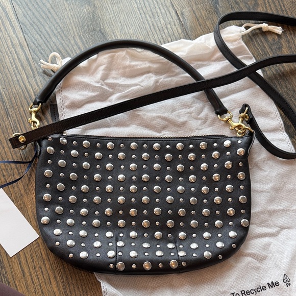Clare V Petit Moyen Black W/ Silver Studs NWT RARE - Picture 15 of 17